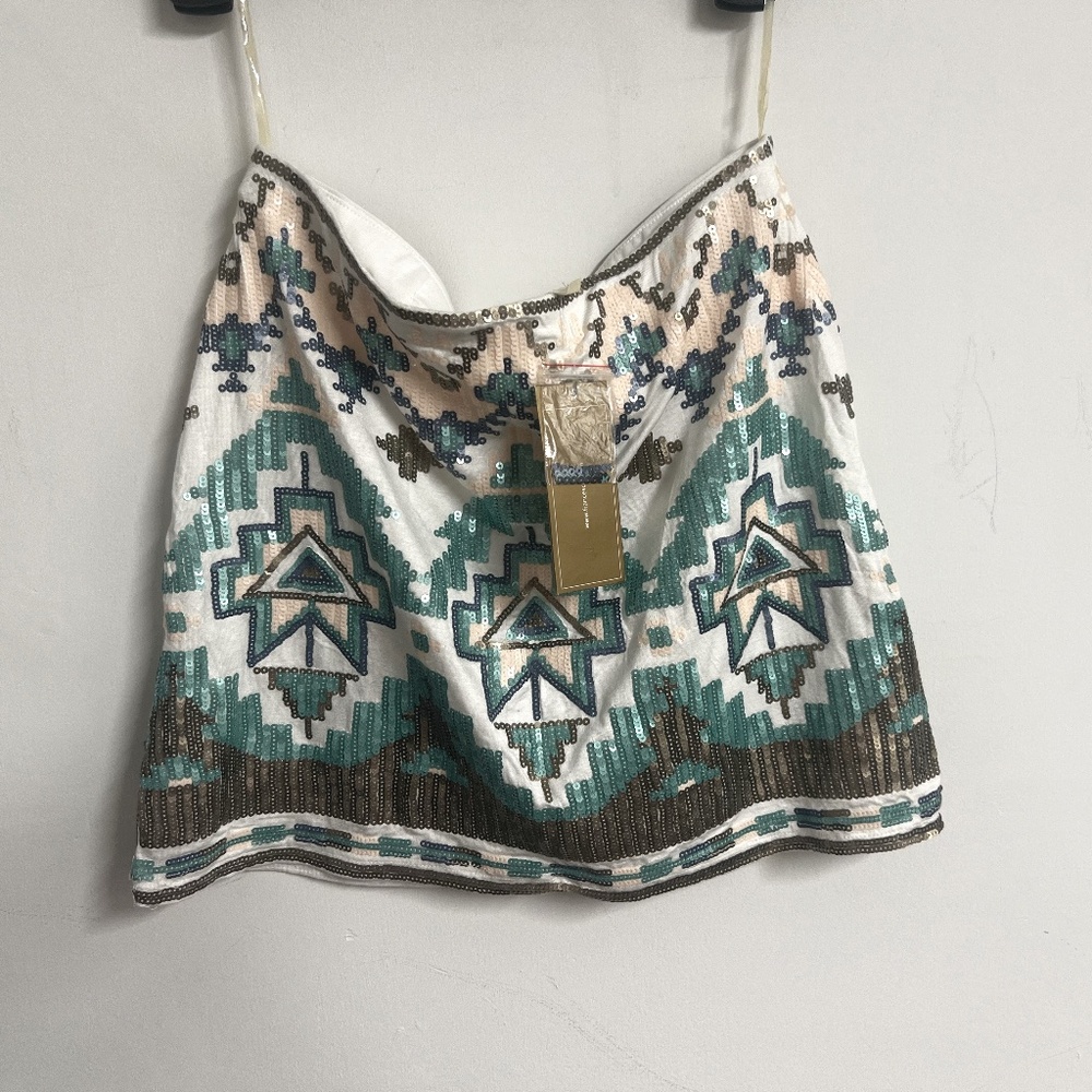 White Bedazzled Mini Skirt